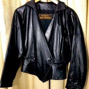 Vintage Janet Ibbotson Black Leather Jacket